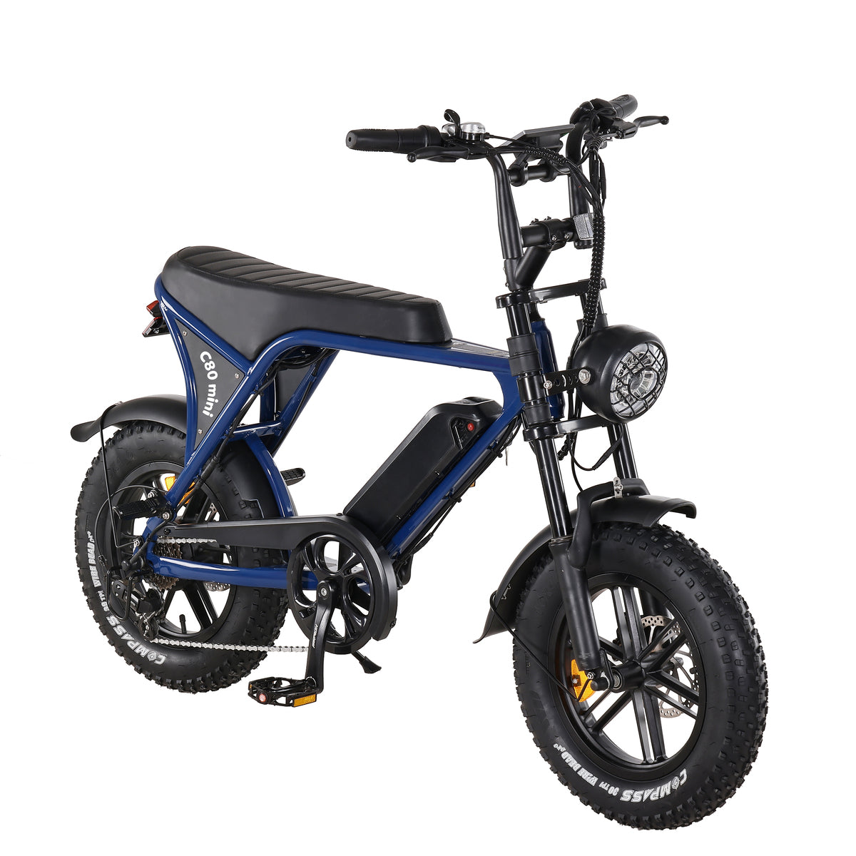 OUXI C80 Mini Elektrische Fatbike – Donkerblauw | 250W – 48V | 2 Jaar Garantie