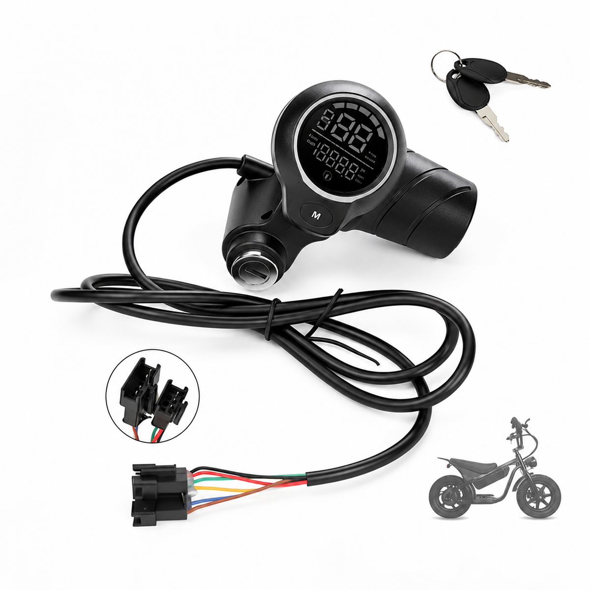 OUXI S73 Mini LCD Display met Gashendel – Origineel – 24V / 36V