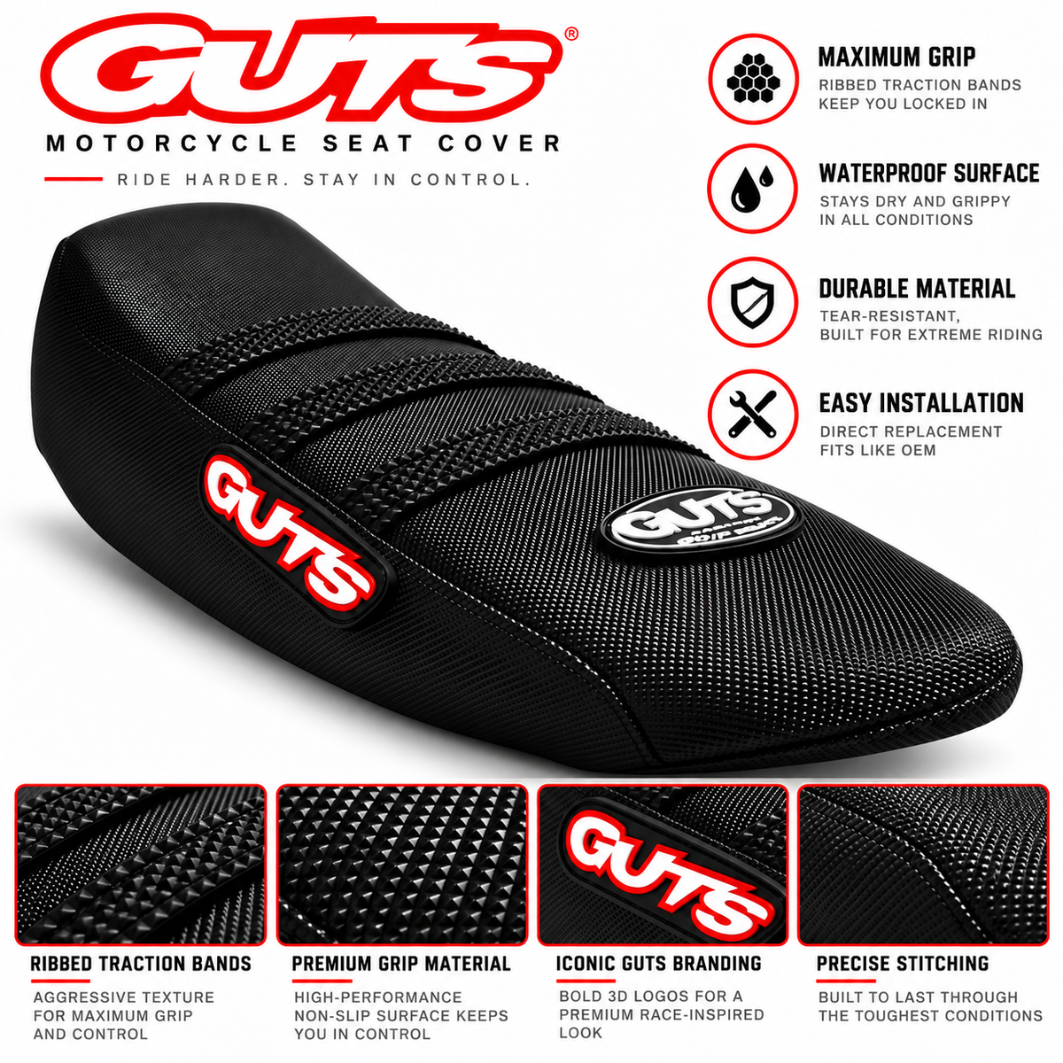 GUTS Seat Cover Zadelhoes voor OUXI GT2000 & Sur-Ron LBX – Zwart
