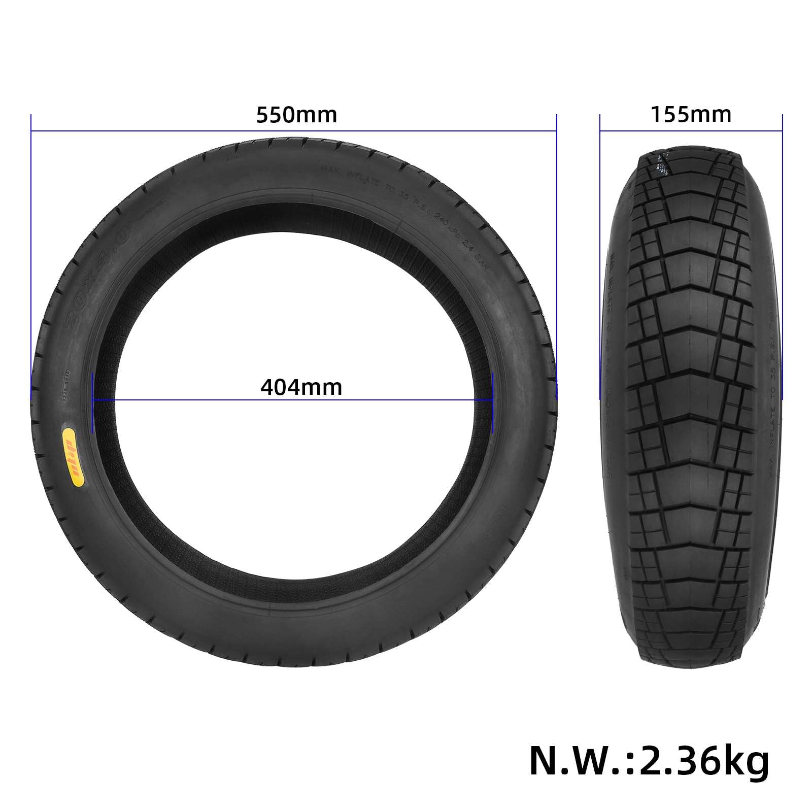 Ulip 20x4.0 Fatbike Buitenband – Voor alle 20 inch fatbikes