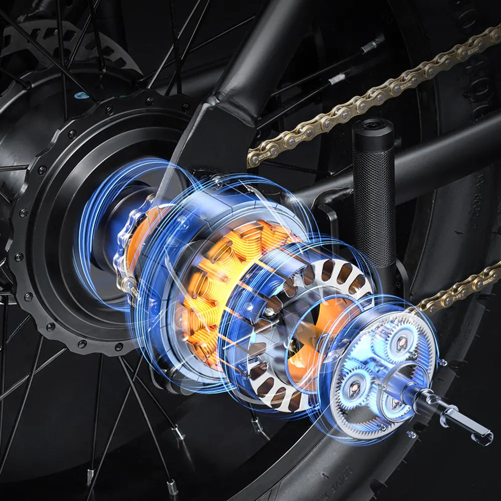 Macfox X7L Elektrische Fatbike Dark Blue – Incl. Spatborden, Slot & Telefoonhouder