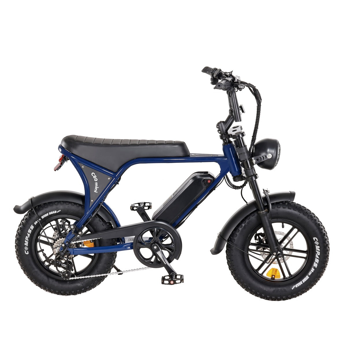 OUXI C80 Mini Elektrische Fatbike – Donkerblauw | 250W – 48V | 2 Jaar Garantie